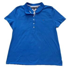 Tommy Hilfiger Blue Buttoned Polo Shirt Relaxed Fit